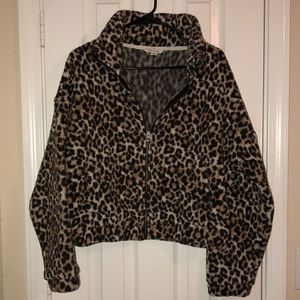 NWOT American Eagle Sherpa Style Leopard Jacket